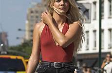 johnson legs louisa short shorts pair shows off manhattan trendy meatpacking district her july celebmafia celebrity posted