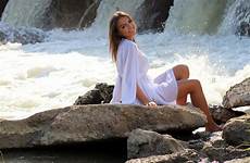 water girl woman waterfalls cascada sensual waves waterfall dress river beauty sea model rock beach mini summer shore body wave