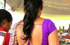 saree backless aunties sarees