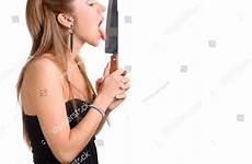 knife sexy licking female young girl stock shutterstock search