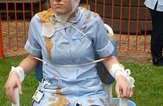 nurses commode her nurse tie fake human strapped hospital bristol over who waste bucket nursing leaving colleague pour after prank