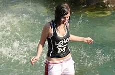 college candid girls sexy wetlook wet fountain playing shirts summer