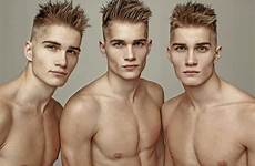triplets male identical handsome twins triplet boys estonian models estonia markus twin brothers hot guys men hans karl joel classify