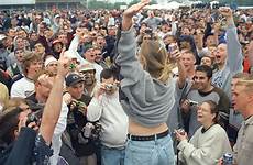 preakness infield 2000 crowd flashes woman old baltimore year pimlico debauchery jerry nineteen jackson sun during