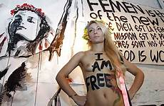 topless femen inna ukrainian naked activist feminist nude women shevchenko feminism warriors riot protesting girls feminists camp group world antifa