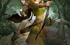female concept elf forest fantasy ranger character dnd girl digital artstation