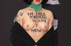 laferte grammys grammy awards exposes monlaferte protest chilean boobs brutality thefappening mgm nipples protesto fappenist aznude thefappeningblog fappeningbook nip las