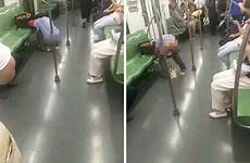 train man floor public toilet poo china shanghai metro line takes underground shameless weibo defecates