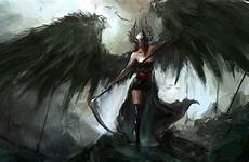 wallpaper demon female warrior angel fantasy