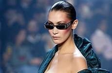 hadid bella nip slip fashion runway malfunction paris suffers couture haute wardrobe week etonline