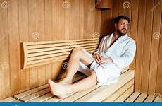 sauna relaxing male healthy wellness enjoying weekend