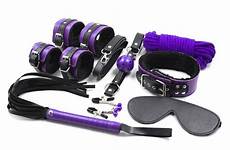 cuffs wrist nipple set sex clamps blindfold gag rope whip collar fetish toys lot game