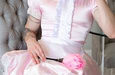 maid dress french pink men xdress male lingerie satin