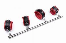 spreader bondage bar sex ankle handcuffs bdsm cuffs set slave restraints toys fetish metal adjustable hand unisex shackles steel stainless