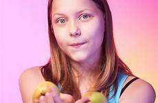 teen beautiful girl apples hands her happy stock gorgeous modern wet hair make