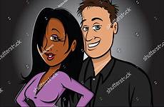 interracial cartoon couple vector illustration shutterstock search