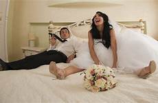 night wedding married people before couples bride groom bed sleep their sleeping do getty