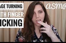 licking finger mouth turning asmr