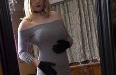 crossdresser transgender crossdressing suéter fembois tgirls shoulder ann