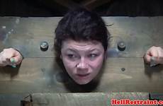 sub pillory eporner whipped while dominated bdsm before group restrained anally hooked