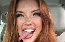 tongue selfies hot car tumblr girls redhead girl stick redheads freckles riley rasmussen