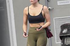olympia valance neighbours activewear leggings slimmed sydney tight shows figure down off her sweat braved dressed former cold actress crop