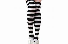socks thigh striped