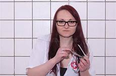 doctor woman speculum enema bulb stock young glasses portrait ii