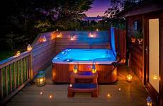 tub hot tubs lodges cabin lights yorkshire only outdoor deck decor saved