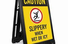 slippery wet sign when caution parking may icy lot signs sidewalk frame roll floor 1119 portable 1203 over myparkingsign zoom