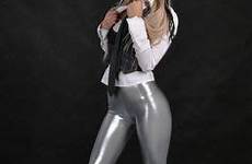 spandex sexy wearing ladies tight latex girls tights women pants leather outfit faux shopping legs shiny