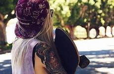 girl skateboarding epic visit oufit tattoos