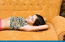 teen girl sleep sofa dreamstime stock resting thumbs preview