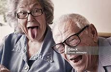 grandma funny tongue grandpa wagging faces making stock istock married
