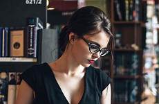 librarian sexy glasses woman reading fashion style lady girl