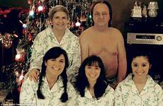 family naked awkward christmas pajamas holiday ho cringe embarrassing nude plaid parents moms bad funny ha celebration house likes inducing