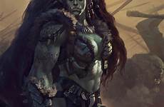 orc orcs barbarian character rpg warcraft dnd shaman races queen cyberclays pathfinder ogre cleric medieval portraits ogro bayard wu