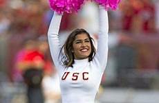 usc cheerleaders cheerleading athletes cheer stunts cheers