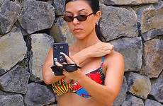 kardashian kourtney bikini costa vacation rica sexy dior body vintage hot colorful nude candids celebmafia revealing her wears rasta christian