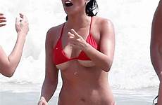 kardashian kourtney bikini beach red tulum kim april celebrity gotceleb post back