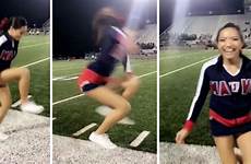 cheerleader high school gravity box manvel cheerleaders cheerleading hs viral caught left texas speechless stunt defying invisible ariel olivar defies
