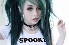 hair emo scene bangs goth girl hairstyle cute green dark hairstyles gothic brown long short instagram try awesome right now