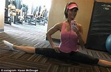 fitness karen mcdougal guru her year career playmate playboy showcases prowess interest followers recent training instagram health posted article