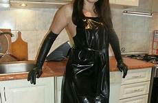 apron enema pvc rubber gloves nurse dress aprons fetish latex catsuit wear plastic vinyl skirt wearing