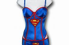 supergirl corset panty set women sexy lingerie