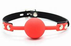 ball bondage mouth gag silicone toys strap gags sex games harness bdsm adult locking open comfort restraints oral leather red
