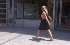 topless walking woman york