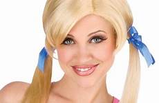 blonde pigtail trash trailer wig cheap costume date women