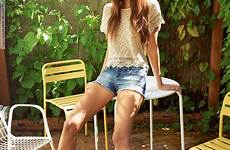 shorts model megan sitting women brunette woman short legs spread nakata heels high long wearing table hair jean denim wallpaper