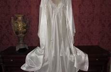 peignoir honeymoon dentelle nightgown gown robe negligee satin xl bridal set remember night